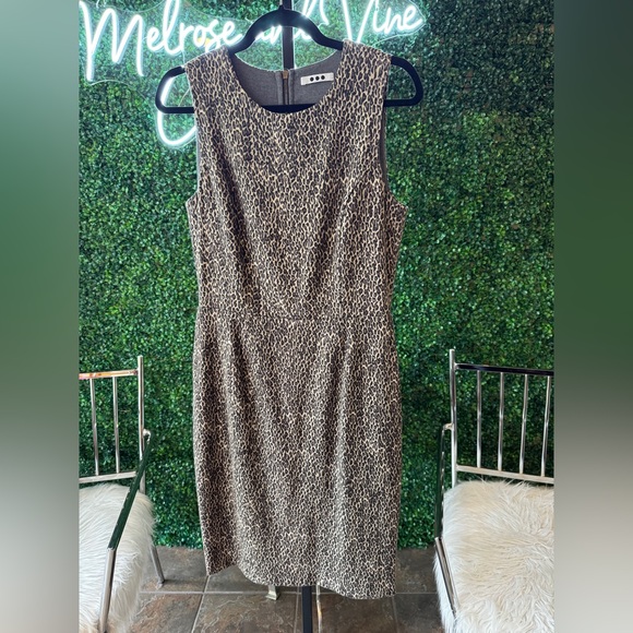 Three Dots Animal Print Dress - Picture 1 of 9